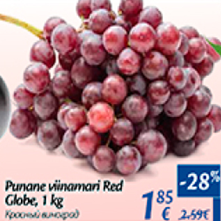 Allahindlus - Punane viinamari Red Globe, 1 kg