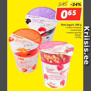 Allahindlus - Rimi jogurt, 390 g