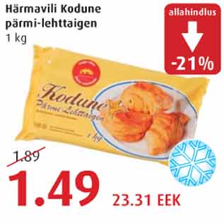 Allahindlus - Härmavili Kodune pärmi-lehttaigen