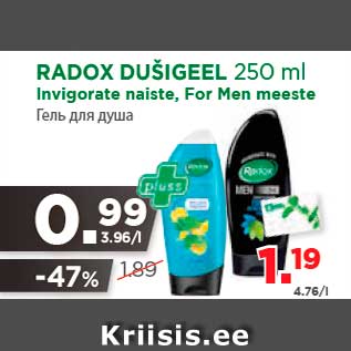 Allahindlus - RADOX DUŠIGEEL 250 ml