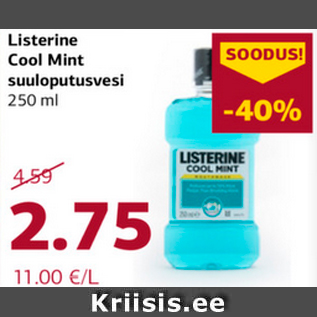 Allahindlus - Listerine Cool Mint suuloputusvesi 250 ml