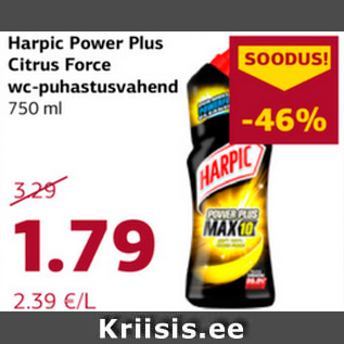Allahindlus - Harpic Power Plus Citrus Force wc-puhastusvahend 750 ml