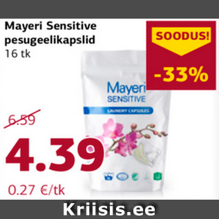 Allahindlus - Mayeri Sensitive pesugeelikapslid 16 tk