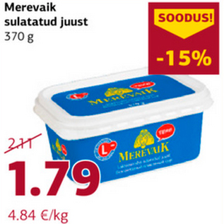 Allahindlus - Merevaik sulatatud juust 370 g