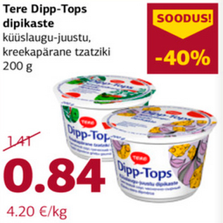 Allahindlus - Tere Dipp-Tops dipikaste