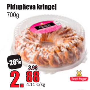 Allahindlus - Pidupäeva kringel 700 g