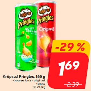 Allahindlus - Krõpsud Pringles, 165 g