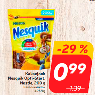 Allahindlus - Kakaojook Nesquik Opti-Start, Nestle, 200 g