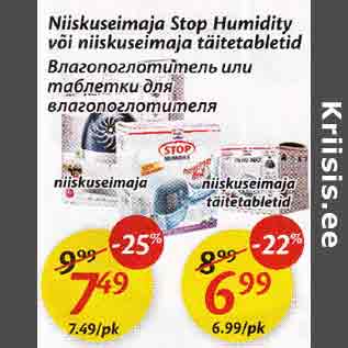 Allahindlus - Niiskuseimaja Stop Humidity või niiskuseimaja täitetabletid