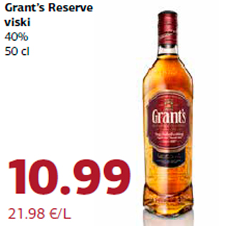 Allahindlus - Grant’s Reserve viski 40% 50 cl