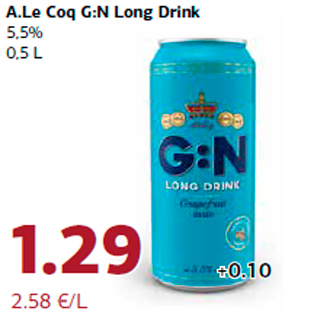 Allahindlus - A.Le Coq G:N Long Drink 5,5% 0,5 L