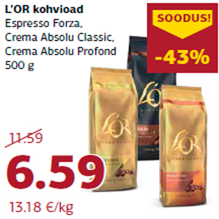 Allahindlus - L’OR kohvioad