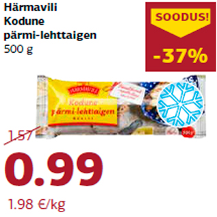 Allahindlus - Härmavili Kodune pärmi-lehttaigen 500 g