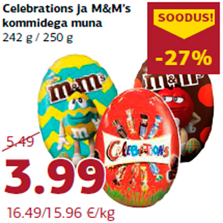 Allahindlus - Celebrations ja M&M’s kommidega muna