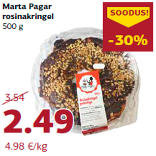 Allahindlus - Marta Pagar rosinakringel 500 g