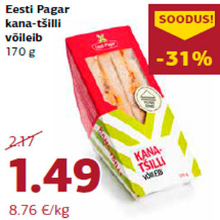 Allahindlus - Eesti Pagar kana-tšilli võileib 170 g