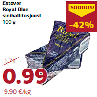 Allahindlus - Estover Royal Blue sinihallitusjuust 100 g