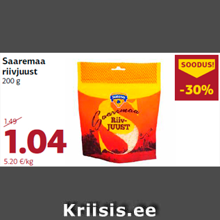 Allahindlus - Saaremaa riivjuust 200 g