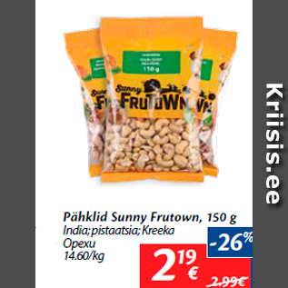 Allahindlus - Pähklid Sunny Frutown, 150 g