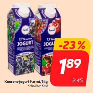 Allahindlus - Koorene jogurt Farmi, 1 kg