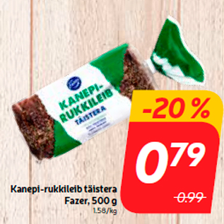 Allahindlus - Kanepi-rukkileib täistera Fazer, 500 g