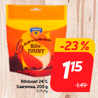 Скидка - Тертый сыр 24% Saaremaa, 200 г