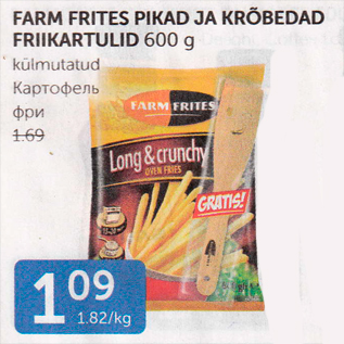 Allahindlus - FARM FRITES PIKAD JA KRÕBEDAD FRIIKARTULID 600 G