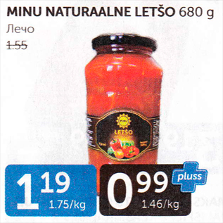 Allahindlus - MINU NATURAALNE LETŠO 680 G