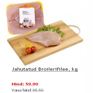 Allahindlus - Jahutatud Broilerifilee,kg