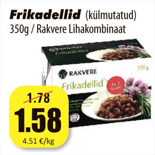 Allahindlus - Frikadellid (külmutatud) 350g / Rakvere Lihakombinaat