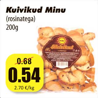 Allahindlus - Kuivikud Minu (rosinatega) 200g