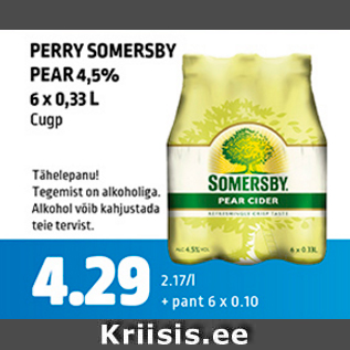 Allahindlus - PERRY SOMERSBY PEAR