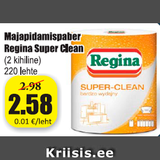 Allahindlus - Majapidamispaber Regina Super Clean