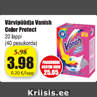 Allahindlus - Värvipüüdja Vanish Color Protect