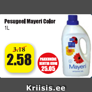 Allahindlus - Pesugeel Mayeri Color 1 l