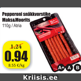 Allahindlus - Pepperoni snäkkvorstike Maks&Moorits