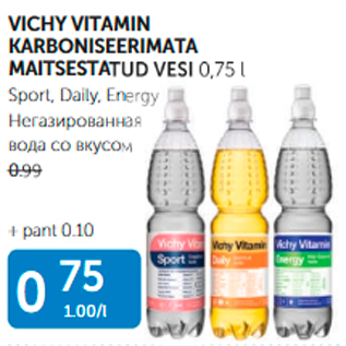 Allahindlus - VICHY VITAMIN KARBONISEERIMATA MAITSESTATUD VESI 0,75 L