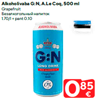 Allahindlus - Alkoholivaba G:N, A.Le Coq, 500 ml