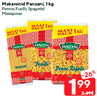 Allahindlus - Makaronid Panzani, 1 kg