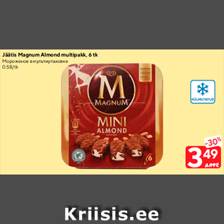Allahindlus - Jäätis Magnum Almond multipakk, 6 tk