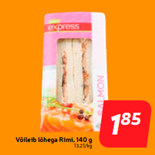 Скидка - Бутерброд с лососем Rimi, 140 г