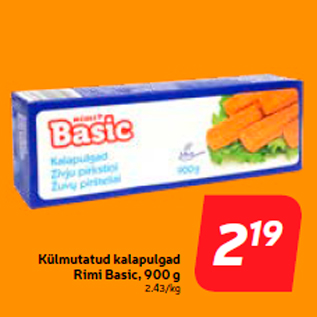 Скидка - Рыбные палочки замороженные Rimi Basic, 900 г