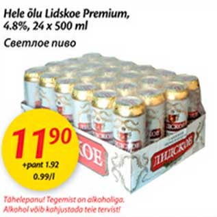 Allahindlus - Hele õlu Lidskoje Premium