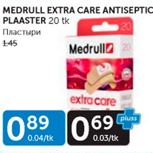 Allahindlus - MEDRULL EXTRA CARE ANTISERTIC PLAASTER 20 TK