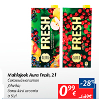 Allahindlus - Mahlajook Aura Fresh, 2 l