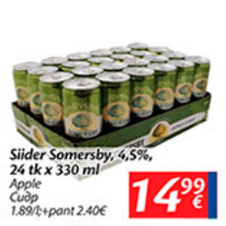 Allahindlus - Siider Somersby, 4,5 %, 24 tk x 330 ml