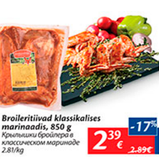 Скидка - Крылышки бройлера в классическом маринаде