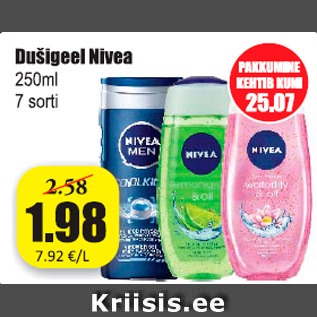 Allahindlus - Dušigeel Nivea