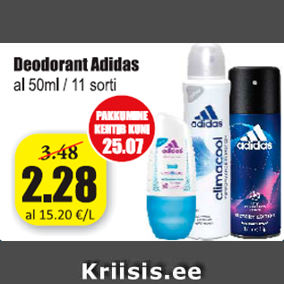 Allahindlus - Deodorant Adidas