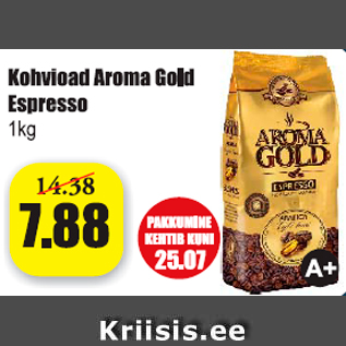 Скидка - Кофе в зернах Aroma Gold Espresso 1 кг